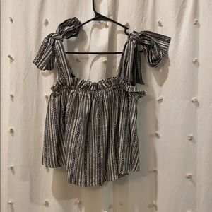 gianni bini tie straps crop tank